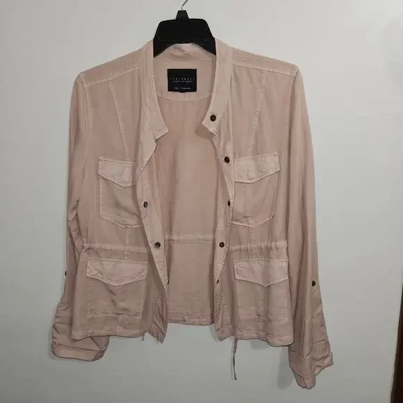 Sanctuary Lightweight Pink Utility Button Down Jacket XL - Picture 2 of 9